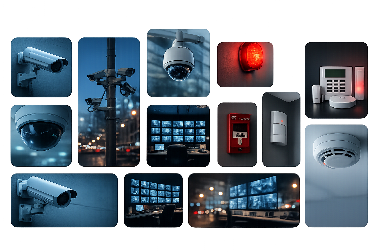 Instalador profesional realizando configuración de cámaras CCTV y sistemas de seguridad electrónica.