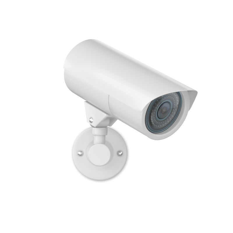 Cámara de seguridad CCTV en diseño 3D para videovigilancia y monitoreo.